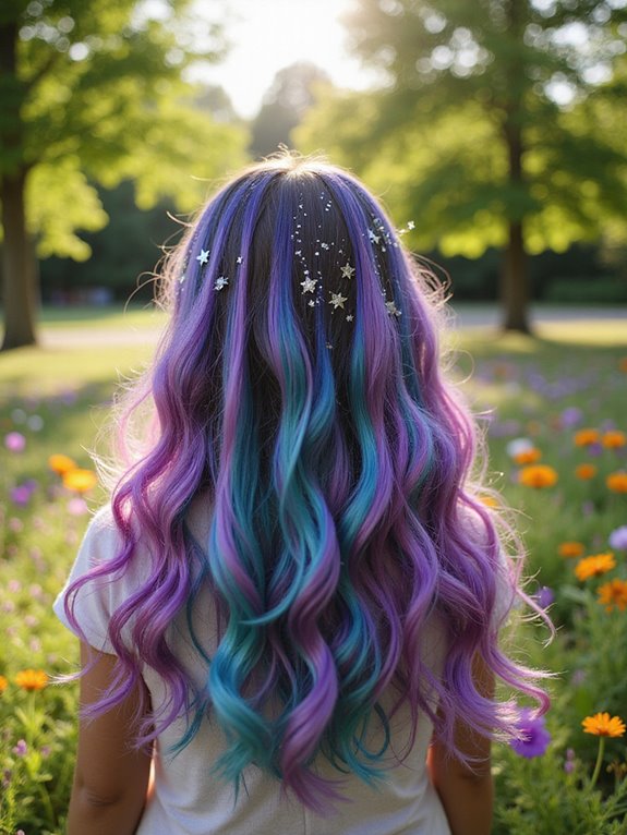 galaxy glitter hairstyles fun