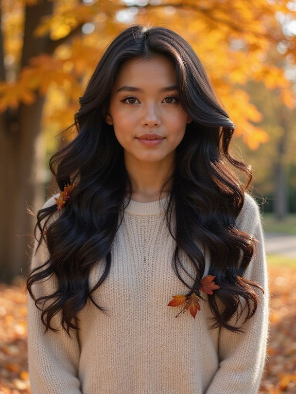 glamorous side swept curls