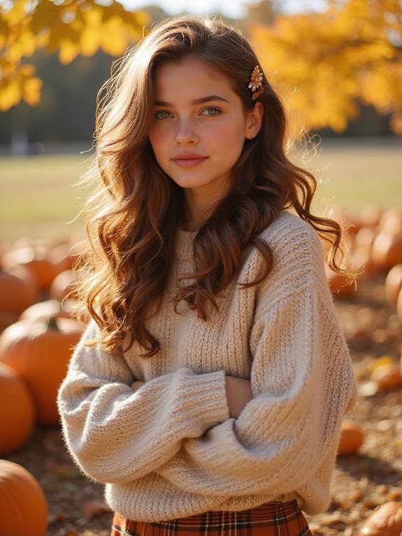 glamorous side swept curls