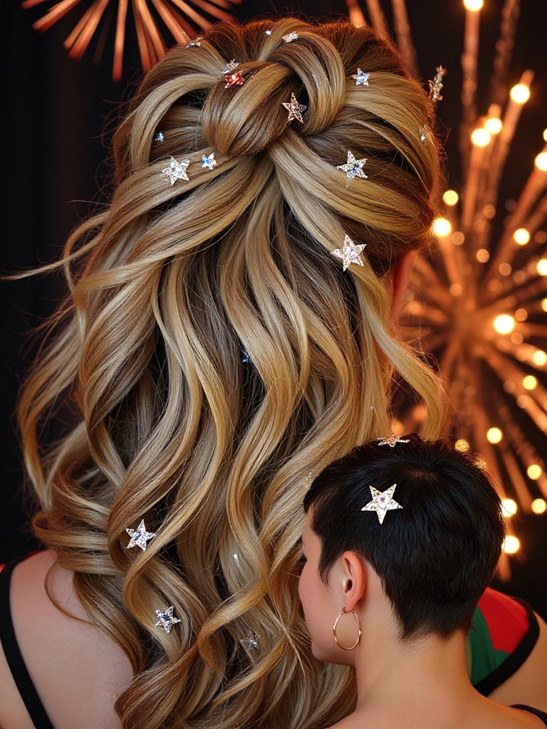 glittery patriotic hair accessories