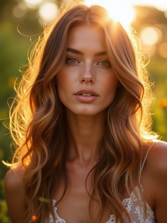 golden balayage for brunettes