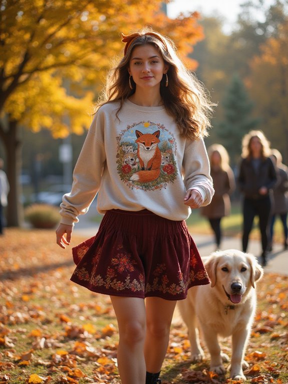 graphic sweatshirts with skater skirts