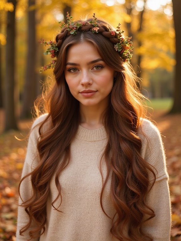 half up braided crown style