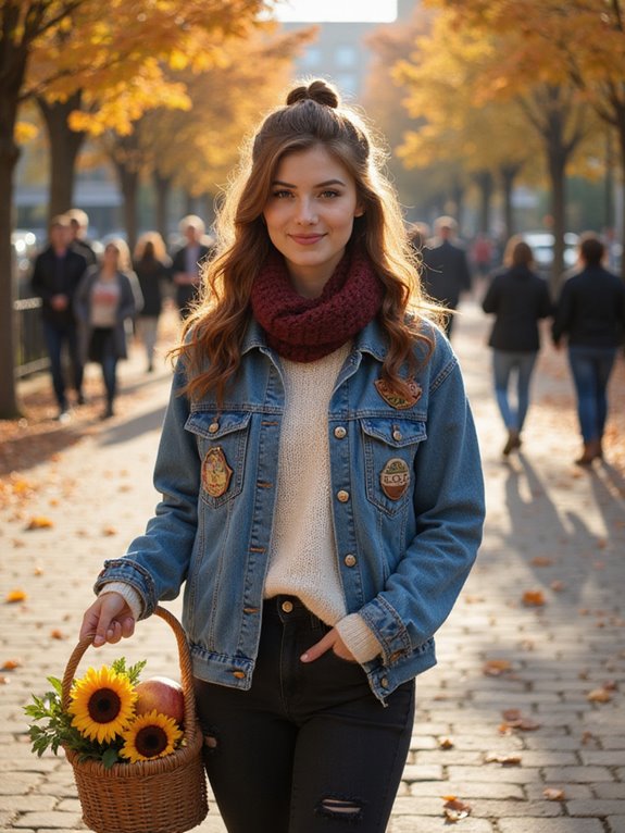 half up hairstyles and denim