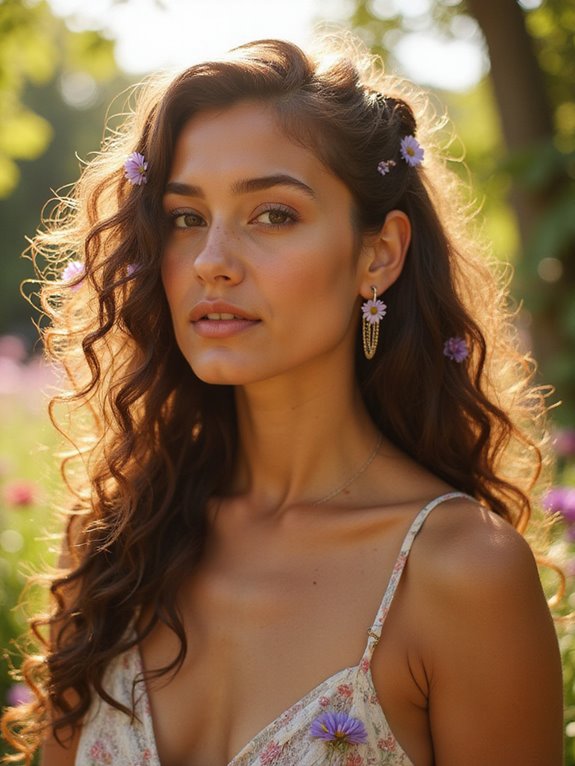 half up half down curls