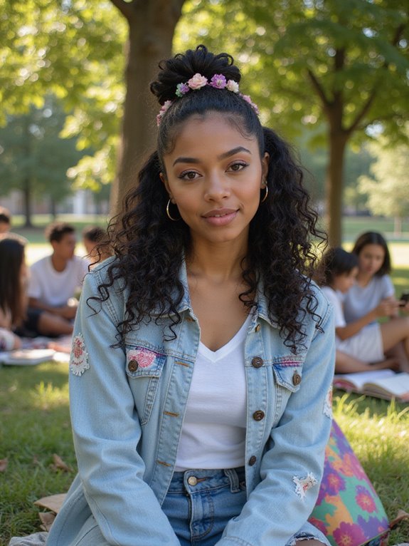 half up half down style