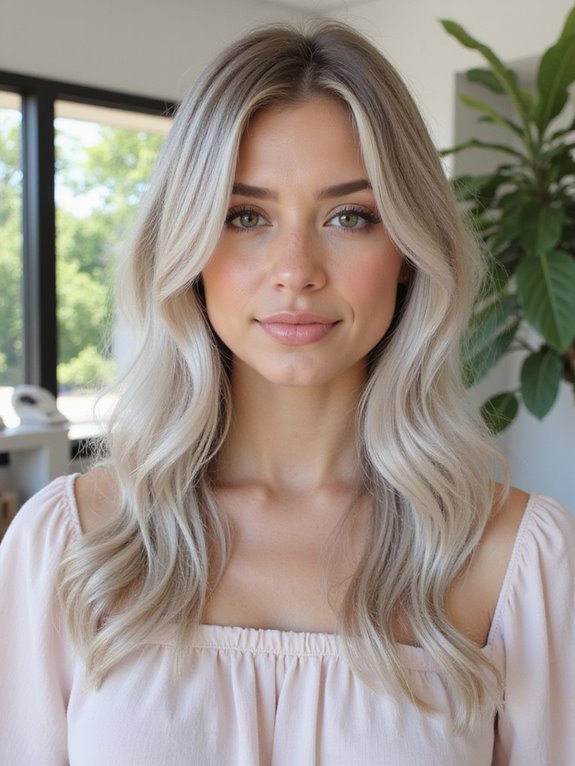 frosty platinum hair highlights