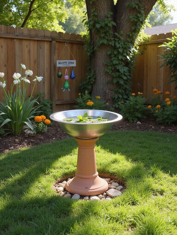 ideal bird bath placement