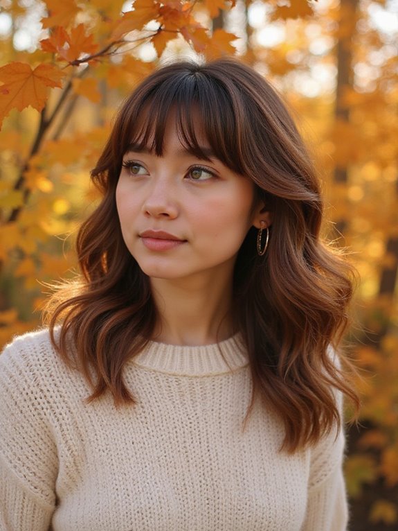 layered bangs beachy waves