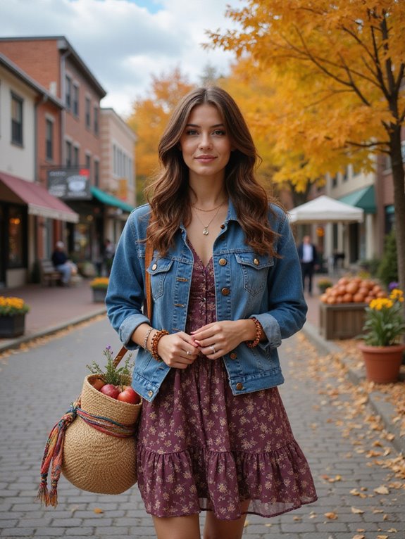 layered dresses with denim