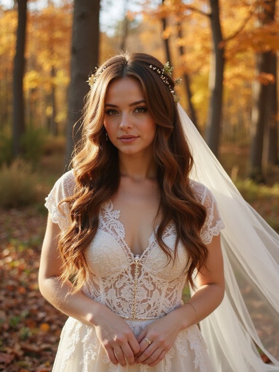 layered hair with veil