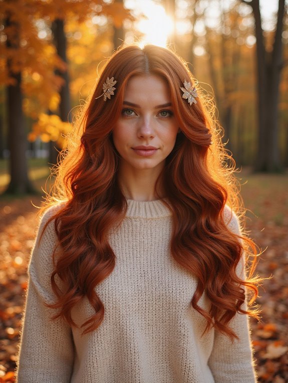 layered red curls glamour