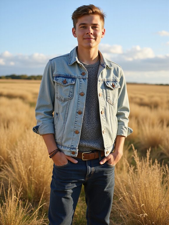 layered rugged denim style