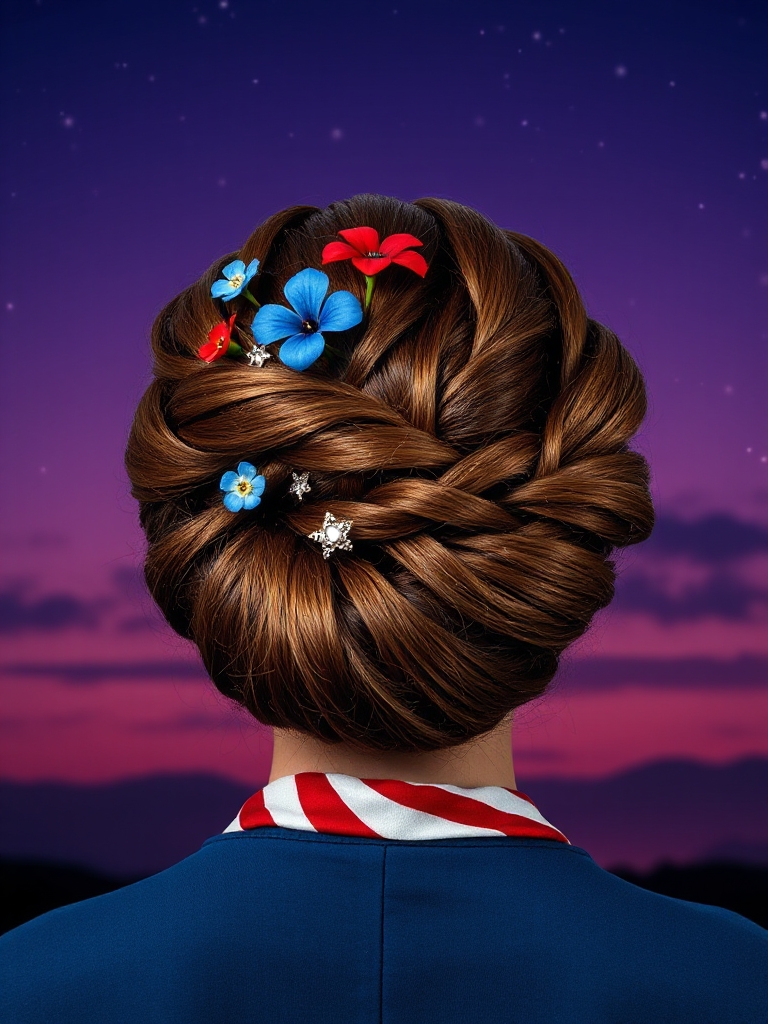 liberty bell inspired low bun