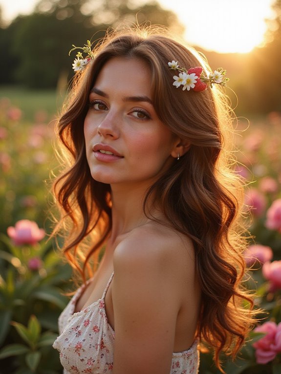 vibrant strawberry brunette hair