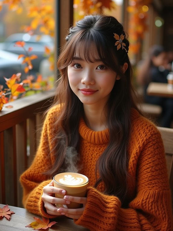 long bangs half up style