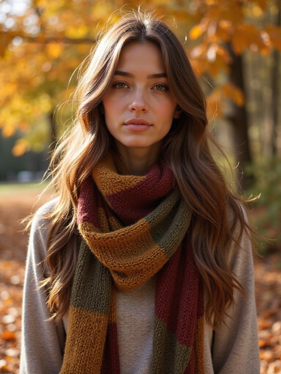 loose waves with scarf