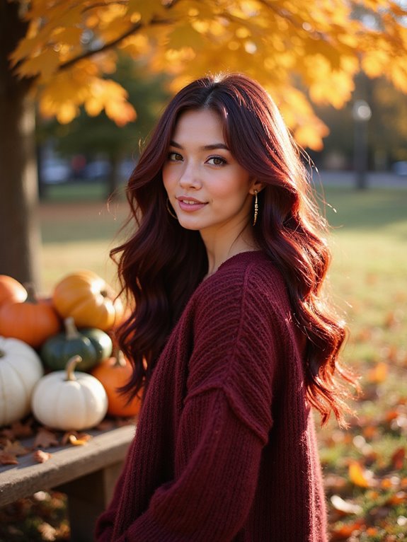 rich deep burgundy waves