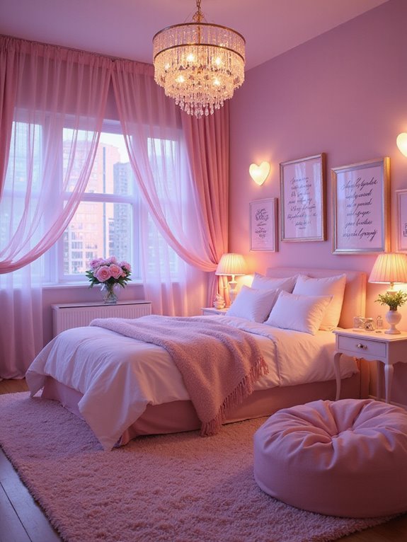 magical pink bedroom lighting