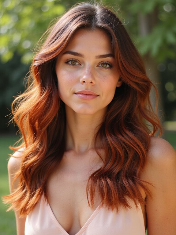 mahogany with copper highlights