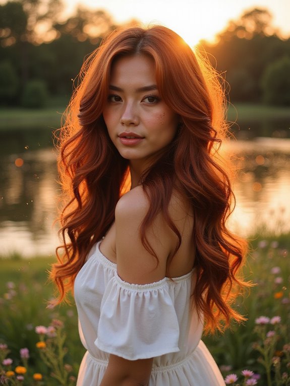 maroon and copper hair fusion