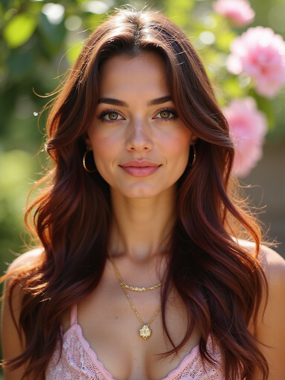 maroon underlights enhance hairstyle