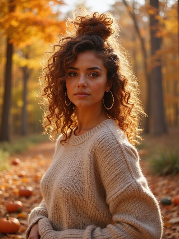 messy bun with curls