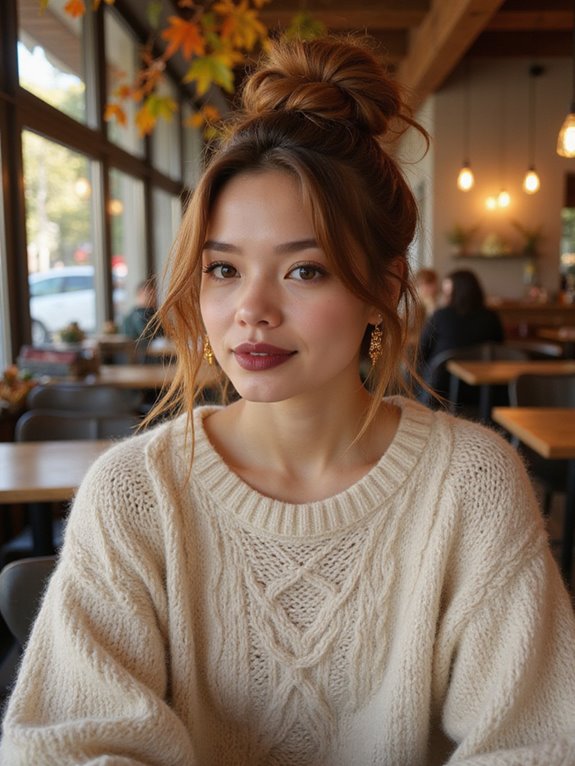 messy bun with elegance