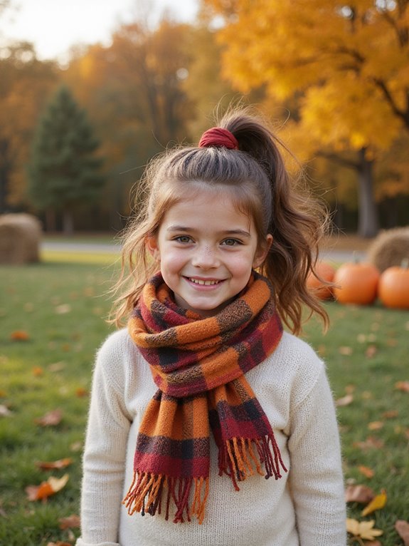 messy ponytail with scarf