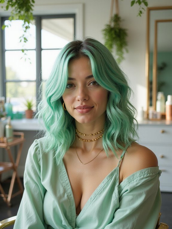 mint green hair maintenance