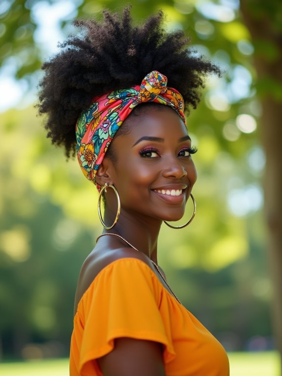 natural curls afro puff