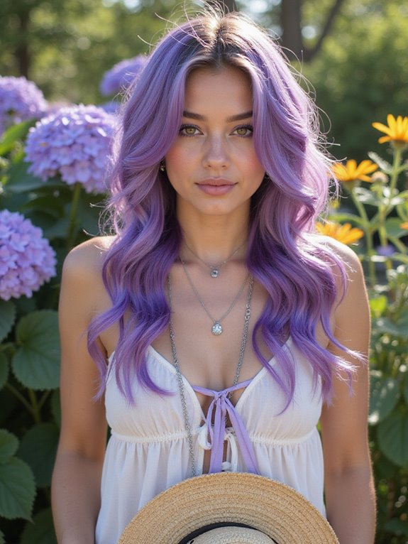 ombre purple gradient hairstyle