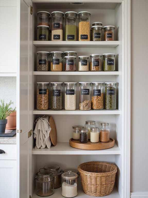 organize pantry with stackables