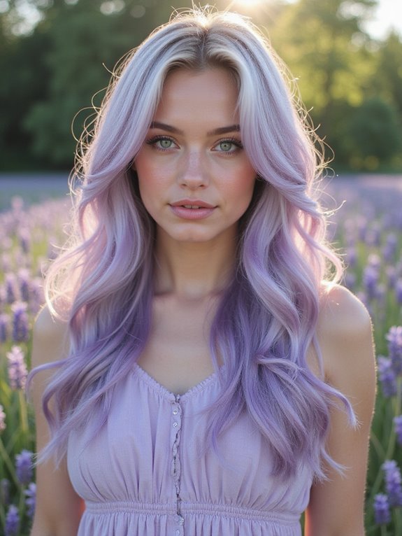 pale lavender enhances green eyes