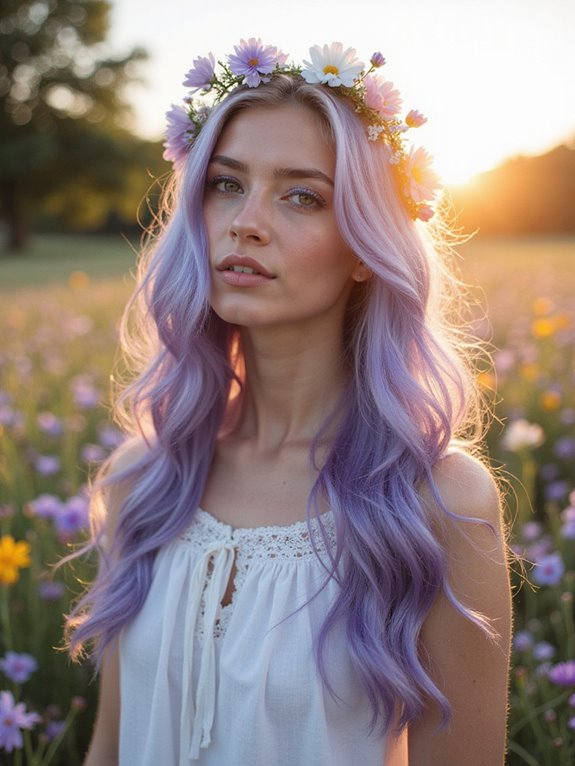 pastel periwinkle summer hair