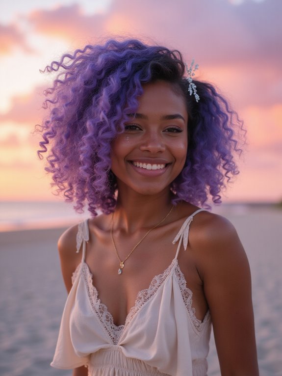 pastel purple ombre curls