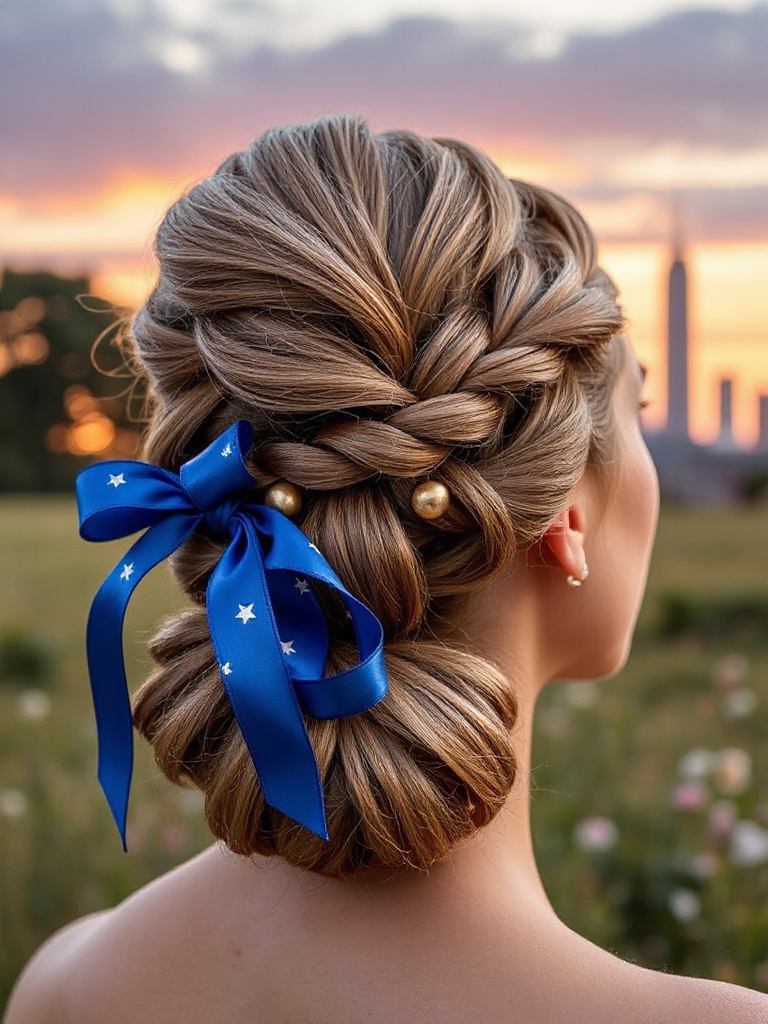 patriotic blue ribbon bun