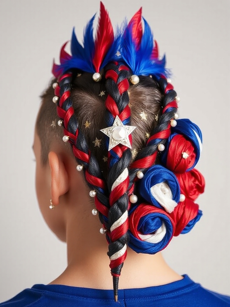 patriotic bold hairstyle design