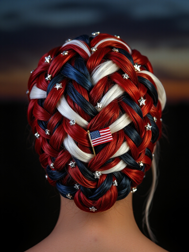 patriotic braided crown elegance