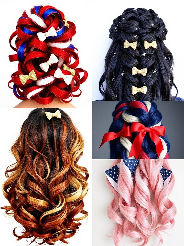 patriotic curls with bows