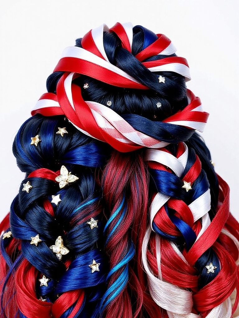 patriotic elegant star updo