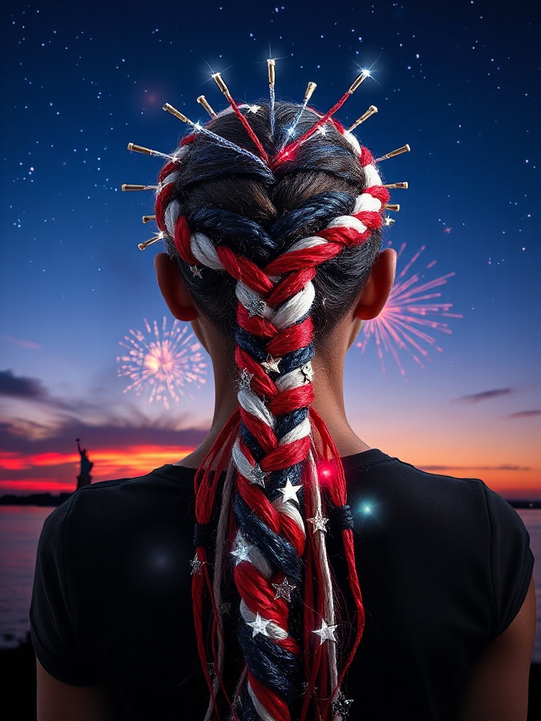 patriotic elegant twisted hairstyle