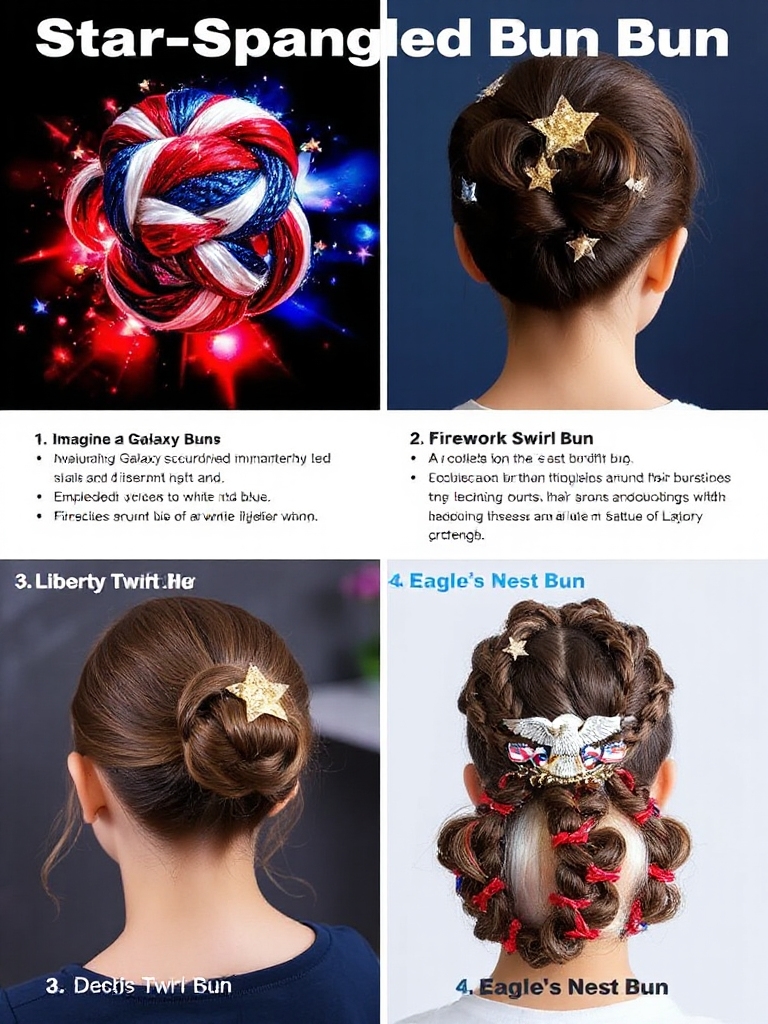 patriotic festive hairstyle design