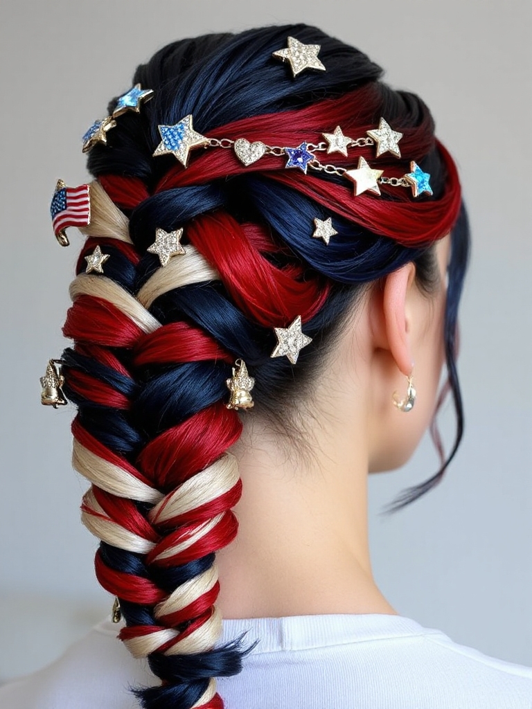 patriotic hair clip style