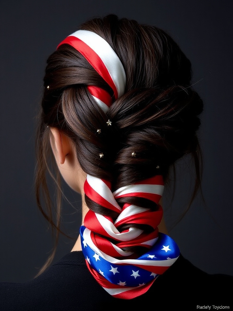 patriotic hair wrap design