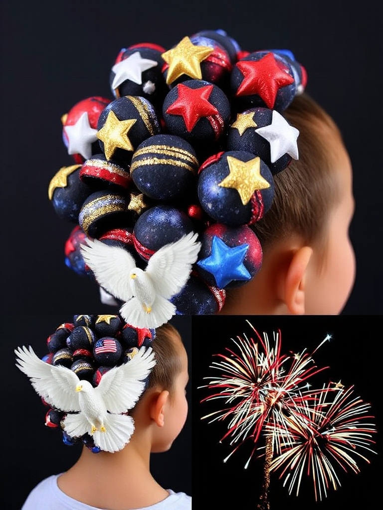 patriotic hairstyle for celebrations