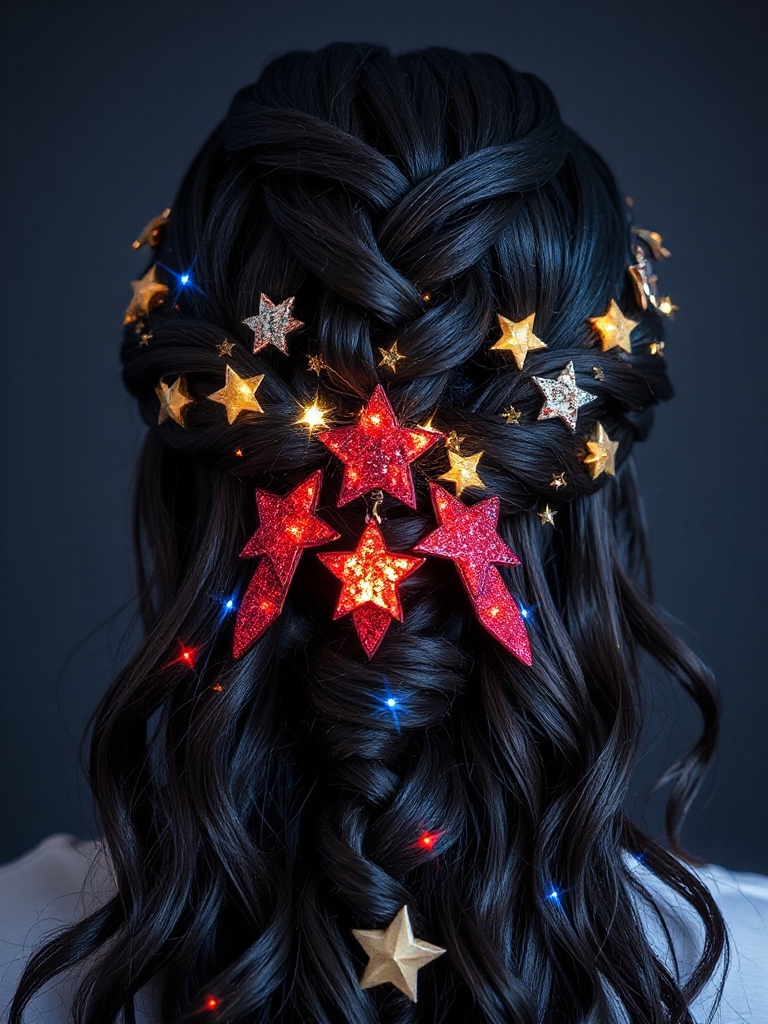 patriotic half up hairstyle