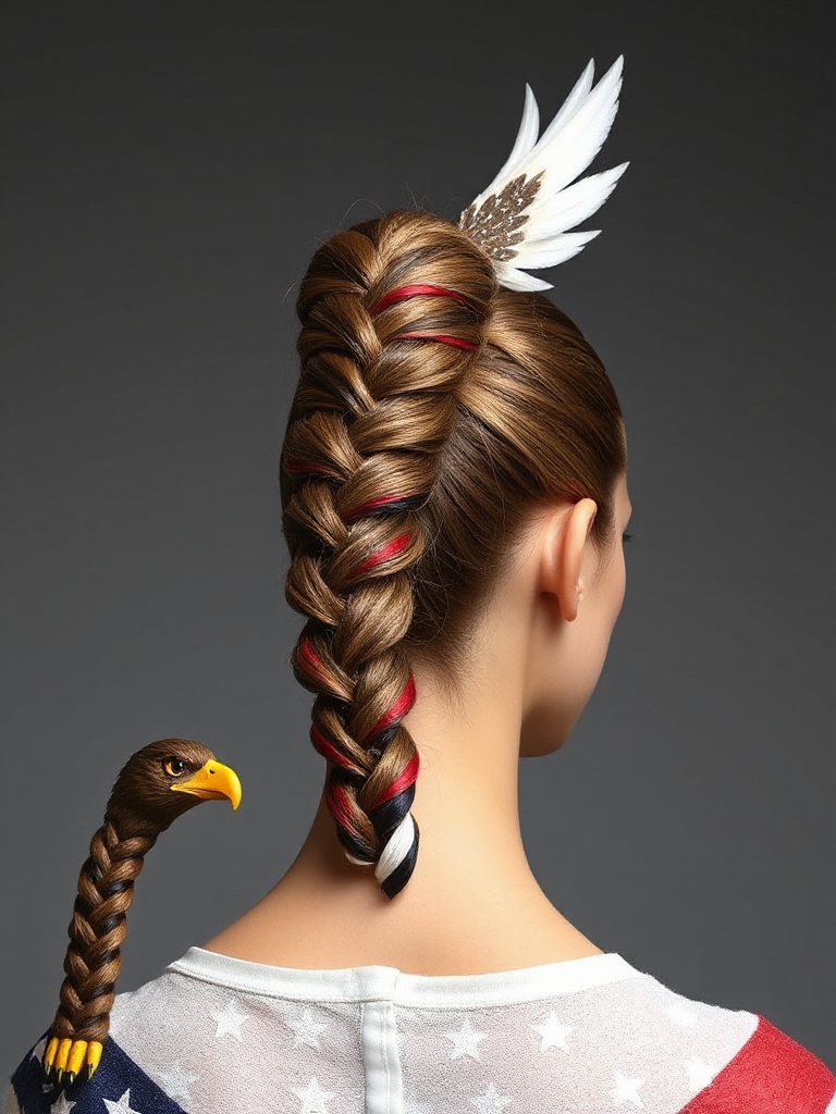 patriotic high ponytail style