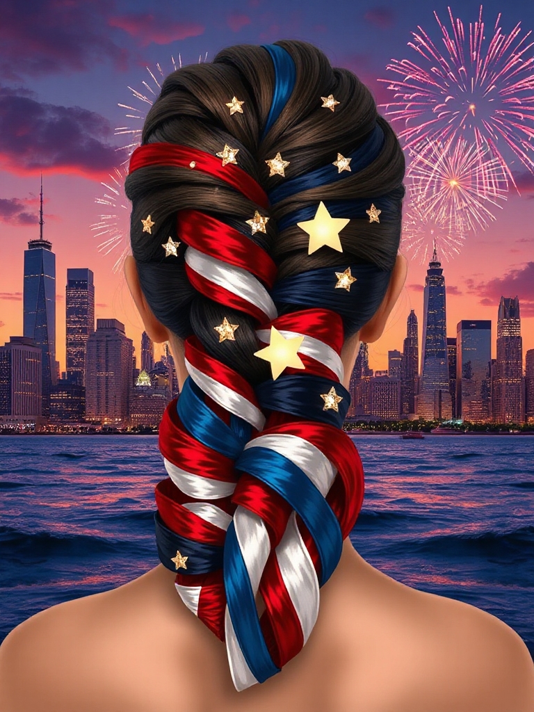 patriotic ponytail with flair