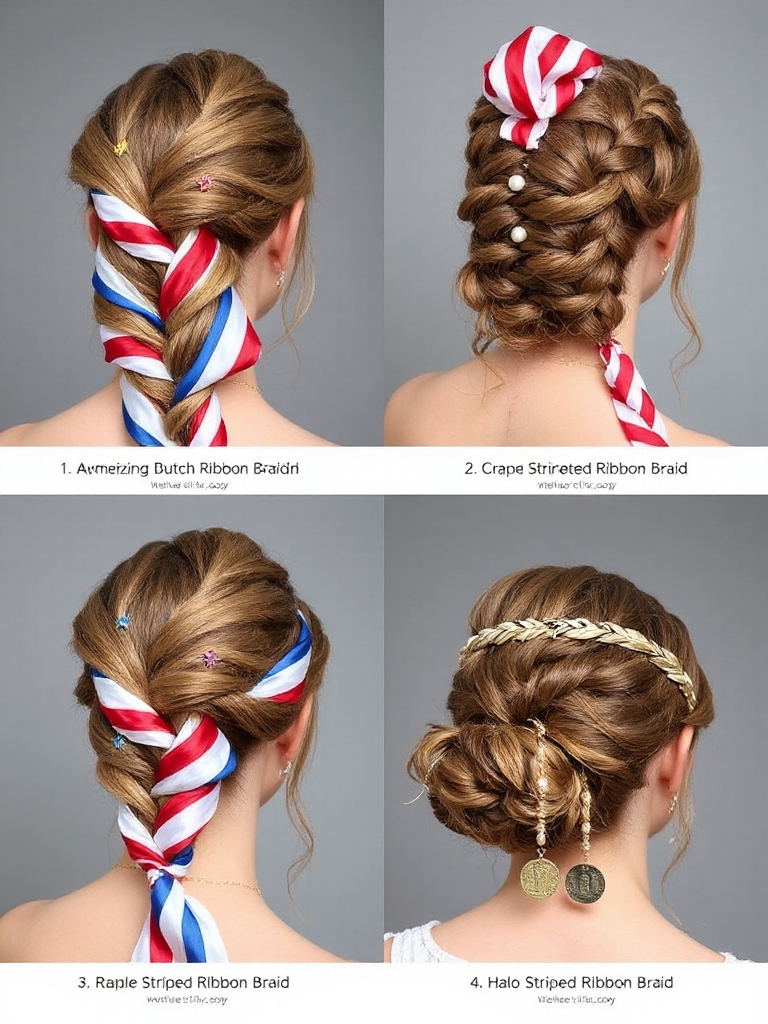 patriotic striped ribbon braid